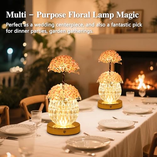 Image of Artificial Pink Baby's Breath Flower Lamp Night Light for Bedroom Bar Coffee Shop Wedding Decor, Gifts for Women Mom Daughter Grandma Girlfriend Friend Birthday Christmas Valentines Mothers Day