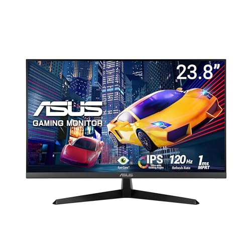 ASUS Moniteur de Jeu VY249HGR Eye Care – 23,8 Pouces FHD (1920 x 1080), IPS, 120 Hz (OC), SmoothMotion, 1 ms (MPRT), Adaptive Sync, Technologie Eye Care Plus, lumière Bleue, Flicker Free