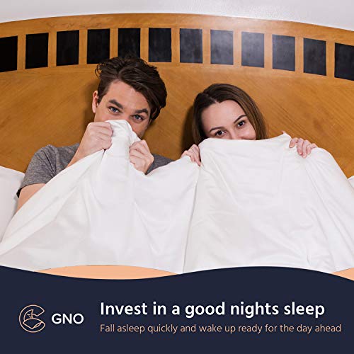 Gno Premium Adult Weighted Blanket & Removable Bamboo Cover - (15 Lbs - 80''X87'' King Size)- 100% Oeko Tex Certified Cooling Cotton & Glass Beads- Organic Heavy Blanket- Designed In Usa - White #TOP3