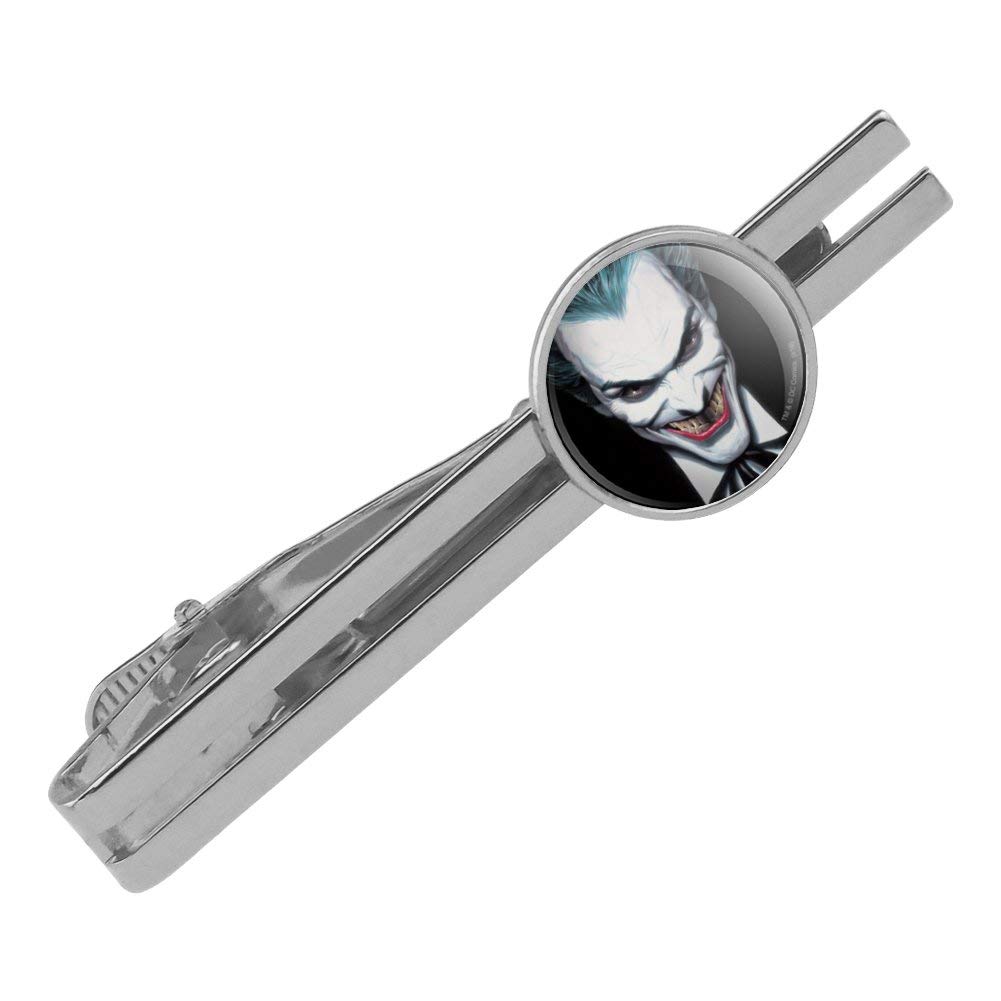 GRAPHICS & MORE Batman Alex Ross Joker Head Round Tie Bar Clip Clasp Tack Silver Color Plated