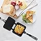Lwuey Sandwich Pfanne Doppelt, Sandwich Maker Bratpfanne Antihaft Toastpfanne Hitzebeständigem Griff Frühstück Braten Aluminium Eiern Brot Toaster Tortillas Panini Haus Küche Outdoor Grillpfanne