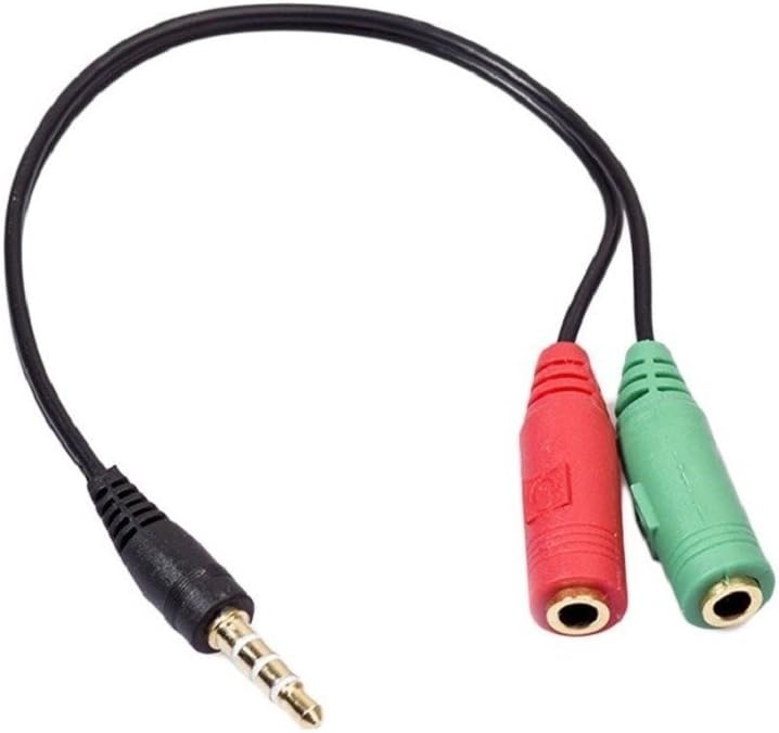 MicAudio_Splitter : 3.5mm 4-pole audio/microphone to 2 separate 3.5mm headphone, microphone