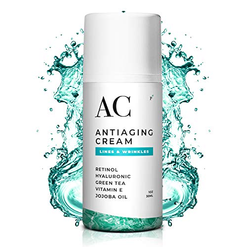 Anti Aging Retinol Cream - Anti Wrinkle Hydrating Moisturizer for Face, Neck & Décolleté w/ Hyaluronic Acid - Helps Reduce Appearance of Lines & Wrinkles - Improve Skin Hydration - Pura by SKN - 1 oz