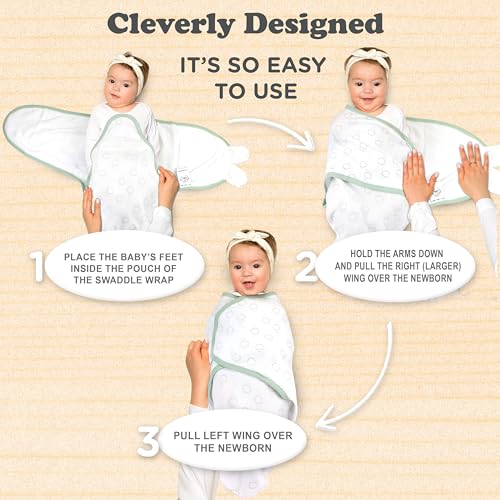 Image of Swaddles for Newborns - 3-Pack Infant Swaddles 0-3 Months - Adjustable Swaddle Sleep Sack - Soft Organic Cotton Baby Wrap for Safe & Cozy Sleep
