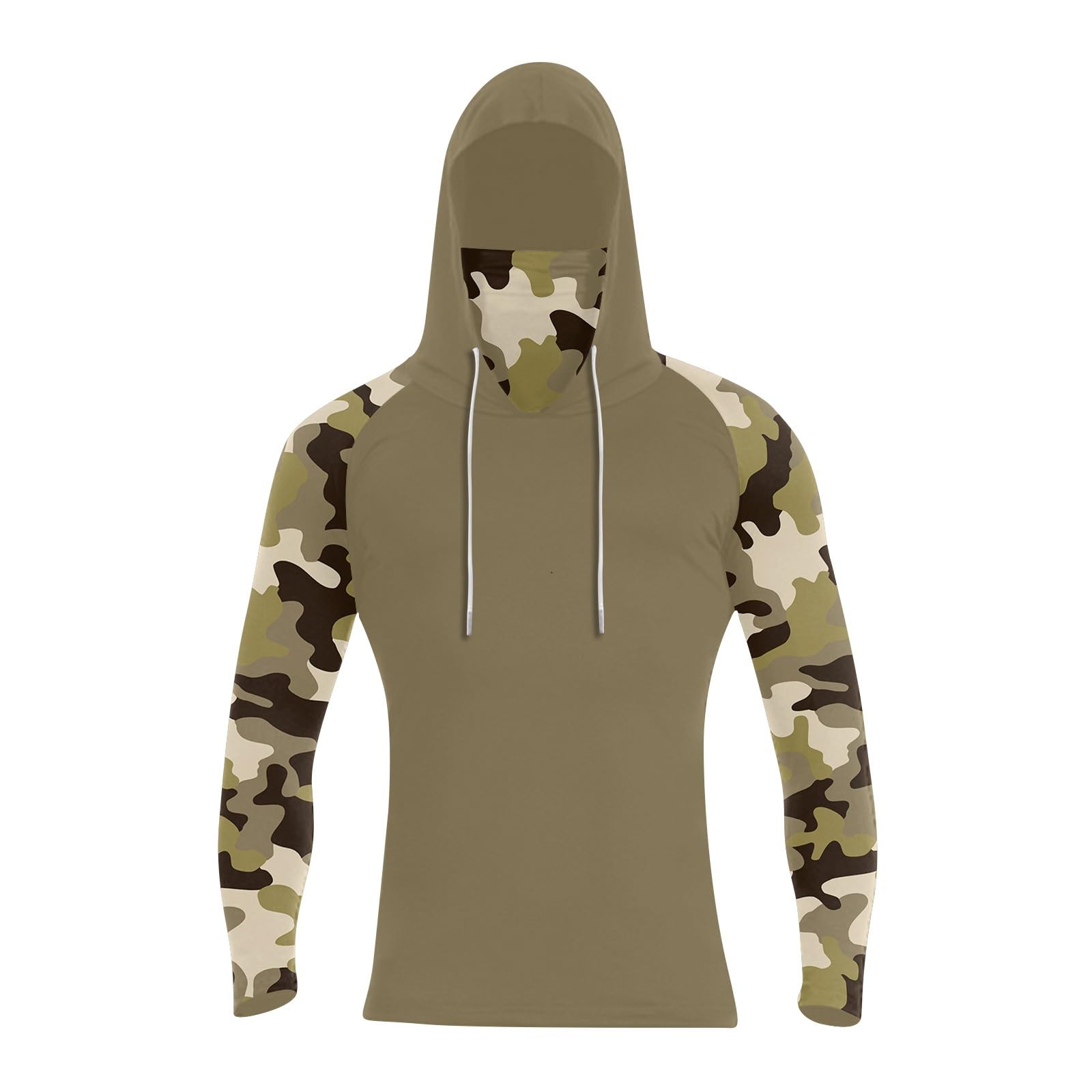 Camiseta Proteccion Solar Hombre Trekking Surf con Capucha Manga Larga UV UPF 50 Transpirable Rashguard