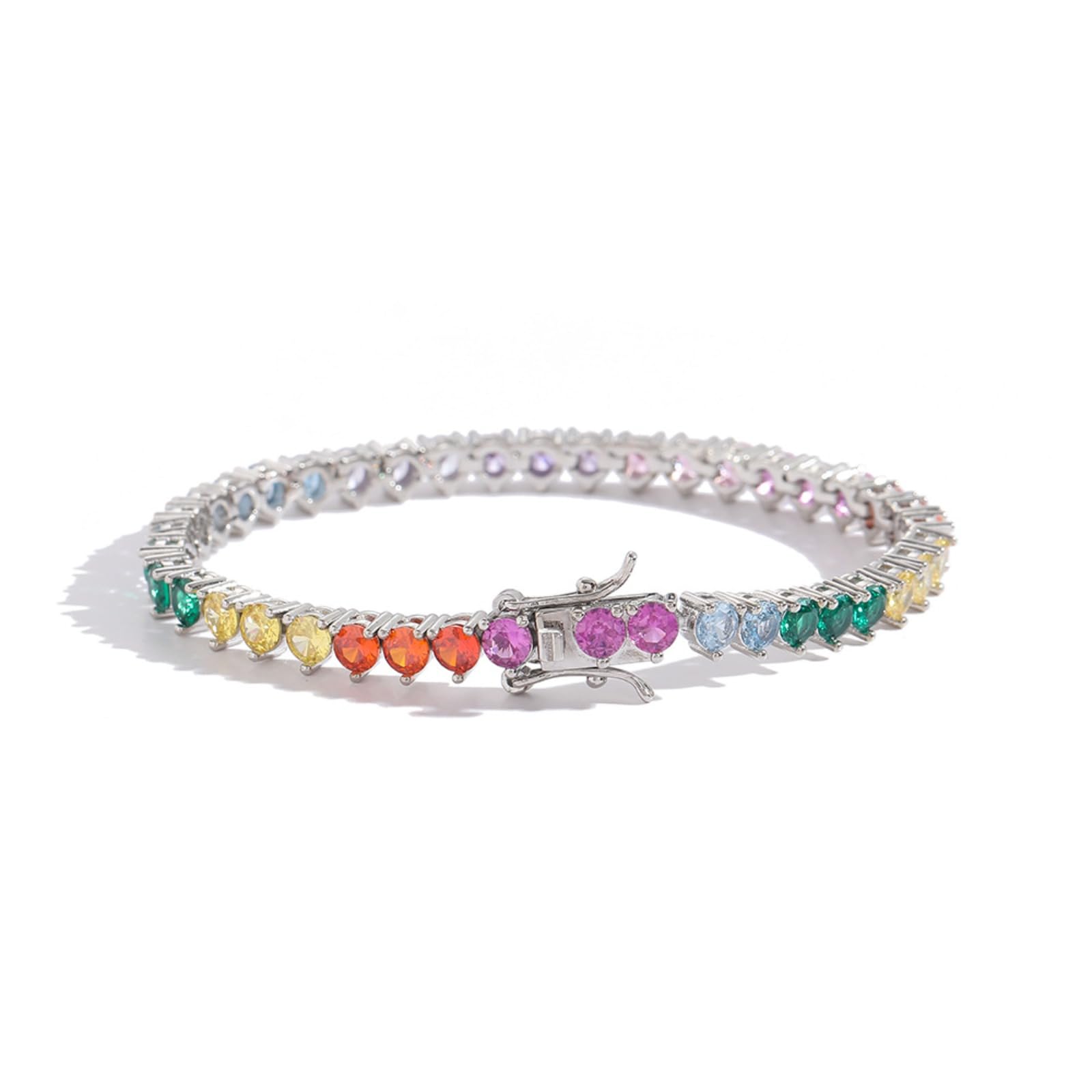 4mm 18K pozłacane klasyczna imitacja diamentu bransoletka tenisowa okrągły krój cyrkonia bransoletki dla kobiet ślub bal nowożeńców ，Diamentowe bransoletki(7 Inch)