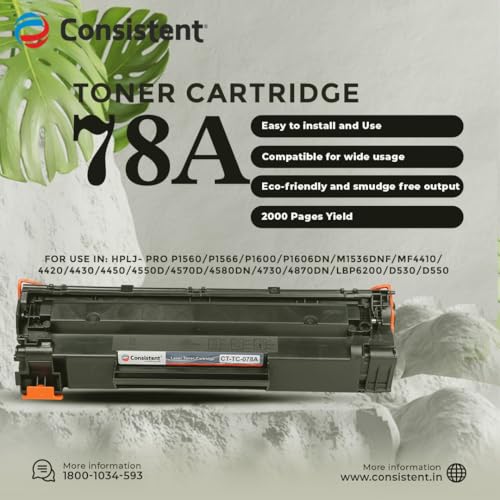 Image of Consistent Laser Toner Cartridge(CTTC078A) Compatible for HP 78A / Used in HP LaserJet 1606 1536 1566, Canon L170, MF4410