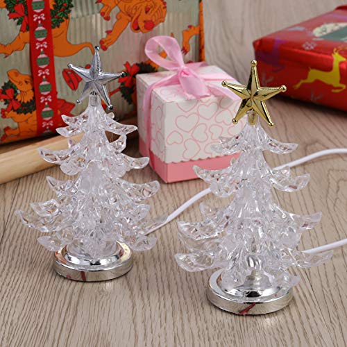 Lámpara de Mesa Navidad LED Árbol x 2 USB Acrílico miniatura 5