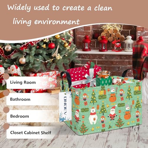 Image of Rectangular Christmas Party Gift Basket Cute Storage Box Organization Bin Room Decoration (Christmas tree)