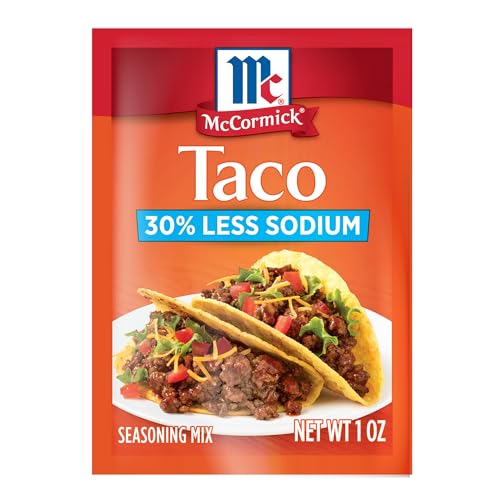 Image of McCormick Taco Seasoning Mix, 30% Less Sodium, No MSG Added, No Artificial Flavors, For Tacos, Nachos, Fajitas and More, 1 oz