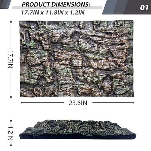 Image of 23.6x17.7in Rock Terrarium Background,3D Reptile Tank Background Board,Amphibian Stereo Backdrop Wall,Lizard Snake Gecko Spider Turtle Fish pet silo Background Decorative Panel(Paleyellow)
