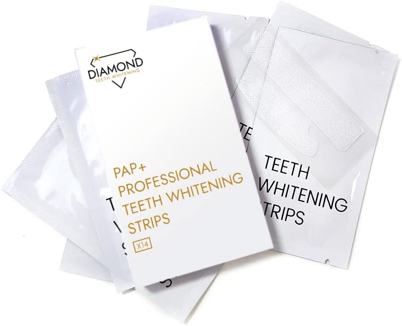 Diamond Teeth Whitening Strips, Professional, Peroxide-Free, Sensitive Teeth, 28 Strips (14 Treatments)