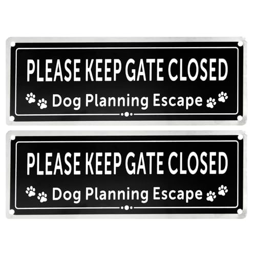 2 Please Close The Gate Sign for Dog Beware of the Dogs Outdoor Warning