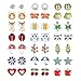 Finrezio 27 Pairs Multiple Stud Earrings for Women Girls Cute Animal-Face Crystals and Faux Pearl Earrings Set