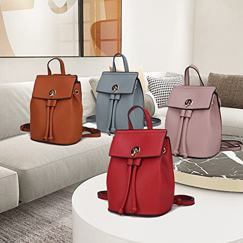 Image of MKF Collection Backpack Purse for Women, Vegan Leather Drawstring Backpack Top-Handle Ladies Fashion Travel Bookbag Daypack