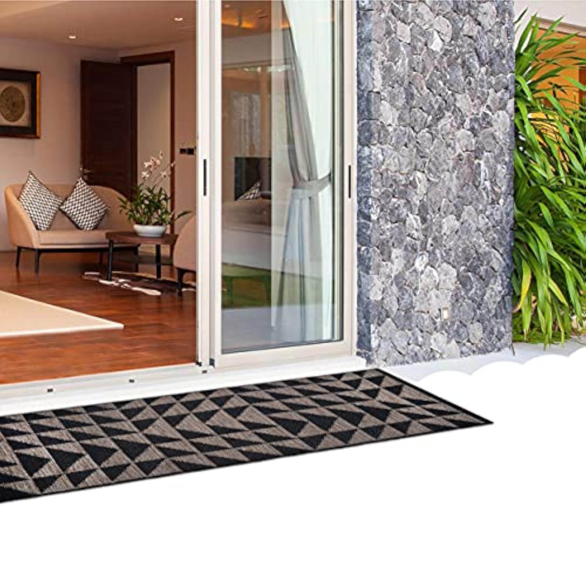 Bedside Runner Anti Skid Mat for Kitchen Floor, Multiuse Black