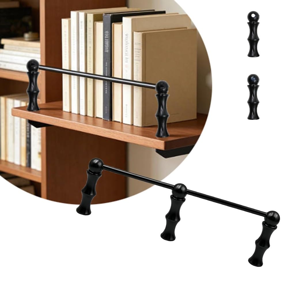 SVBVRFEEW Aluminum Shelf Rail Kit Anti-Fall Fence Decorative Gallery Rails for Hanging Shelves Shelf Guard Rail with Screws Shelves Guardrail Set 10-55in Length(Black,18in/45.7cm)