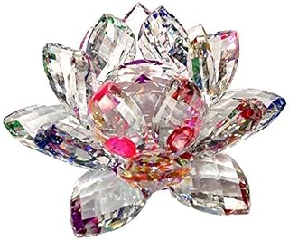 5" Rainbow Crystal Lotus Flower – Glass Home Decor for Feng Shui with Clear Reflection & Gift Box