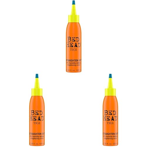 TIGI Bed Head Straighten Out 98% Crema alisadora antihumedad para unisex, 4 onzas (paquete de 3)
