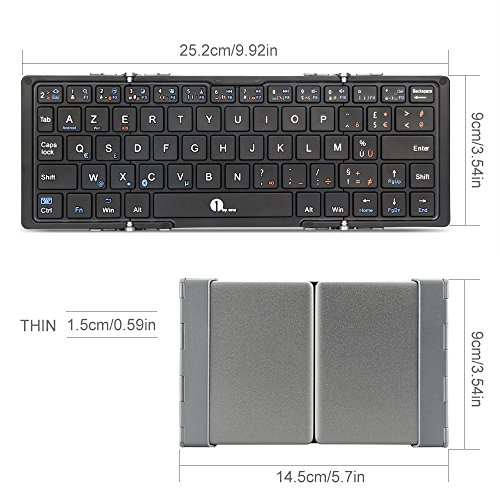 1Byone Tastiera pieghevole Bluetooth, senza fili