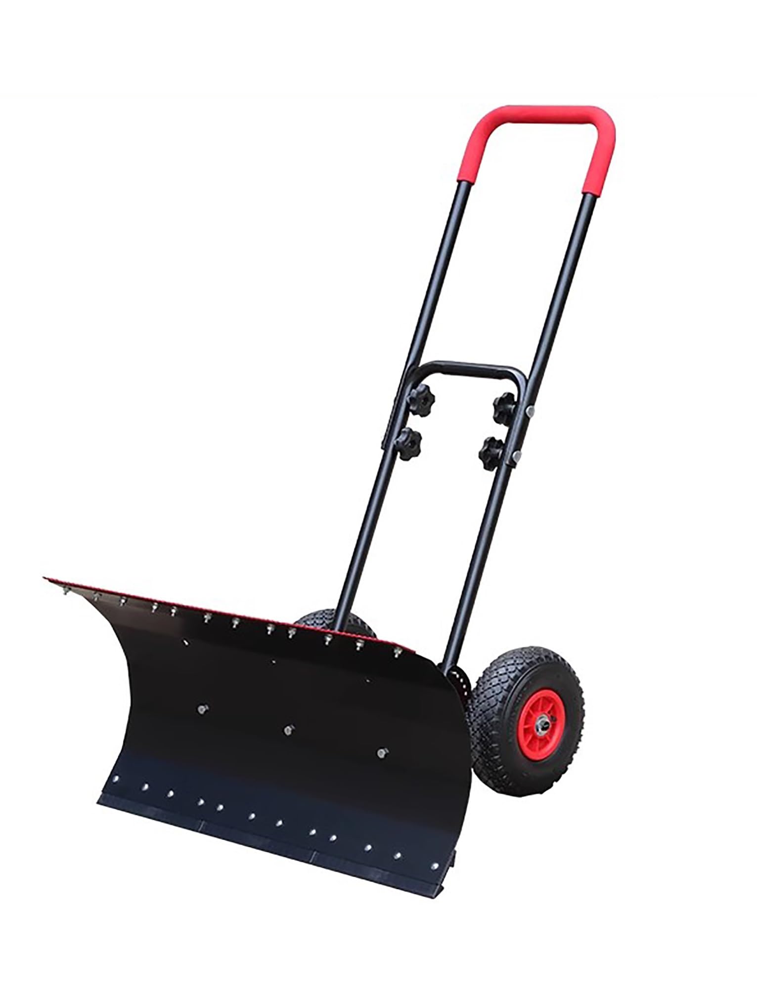 Pala empujadora de Nieve de Metal con Ruedas, empujador de Nieve rodante bidireccional Resistente for calzadas y aceras