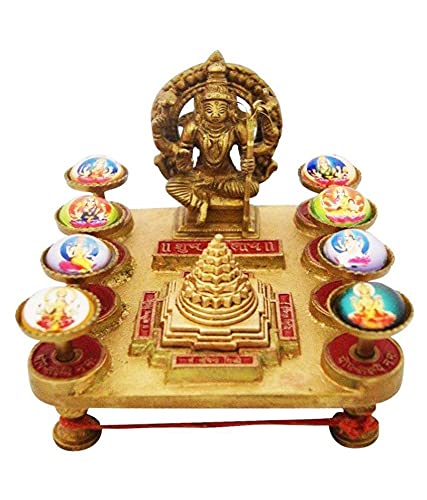 Déesse Laxmi Yantra Chowki d'exception aux finitions sacrées