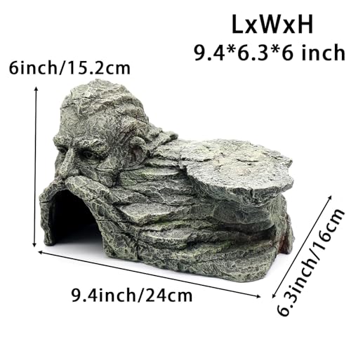 Reptile Rock Basking Platform, Gecko Hide Cave Hiding Place, Snake Cave and Hides for Reptiles, Amphibians, and Small Animals, Lizards