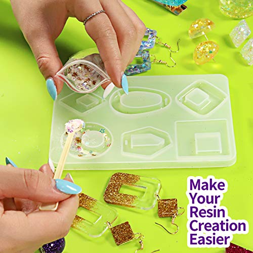 41Pcs Resin Supplies Kit, Leobro Extra Fine Glitter For Resin, Resin Glitter Flakes Sequins, Foil Flakes, Mixing Stick &Tweezers, Craft Glitter For Resin Crafts, Nail Art, Jewelry Tumbler Making #TOP7