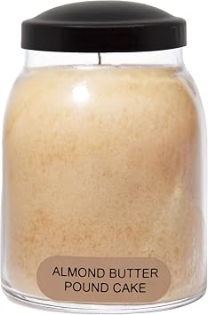 A Cheerful Giver - Almond Butter Pound Cake Baby Scented Glass Jar Candle 6oz with Lid & True to Life Fragrance Made in USA
