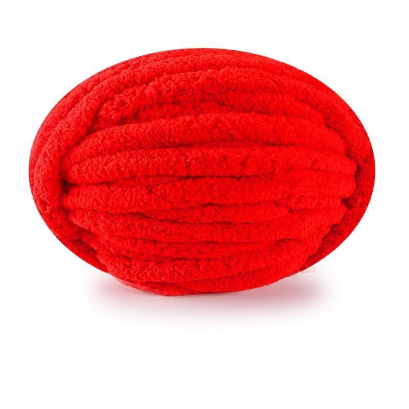 Jarsense Yarn Knitting Yarn Soft Chunky Wool Crochet Ball Craft Multi Color Bulky Crochet 250g, for Blanket DIY Craft Multicolour Red