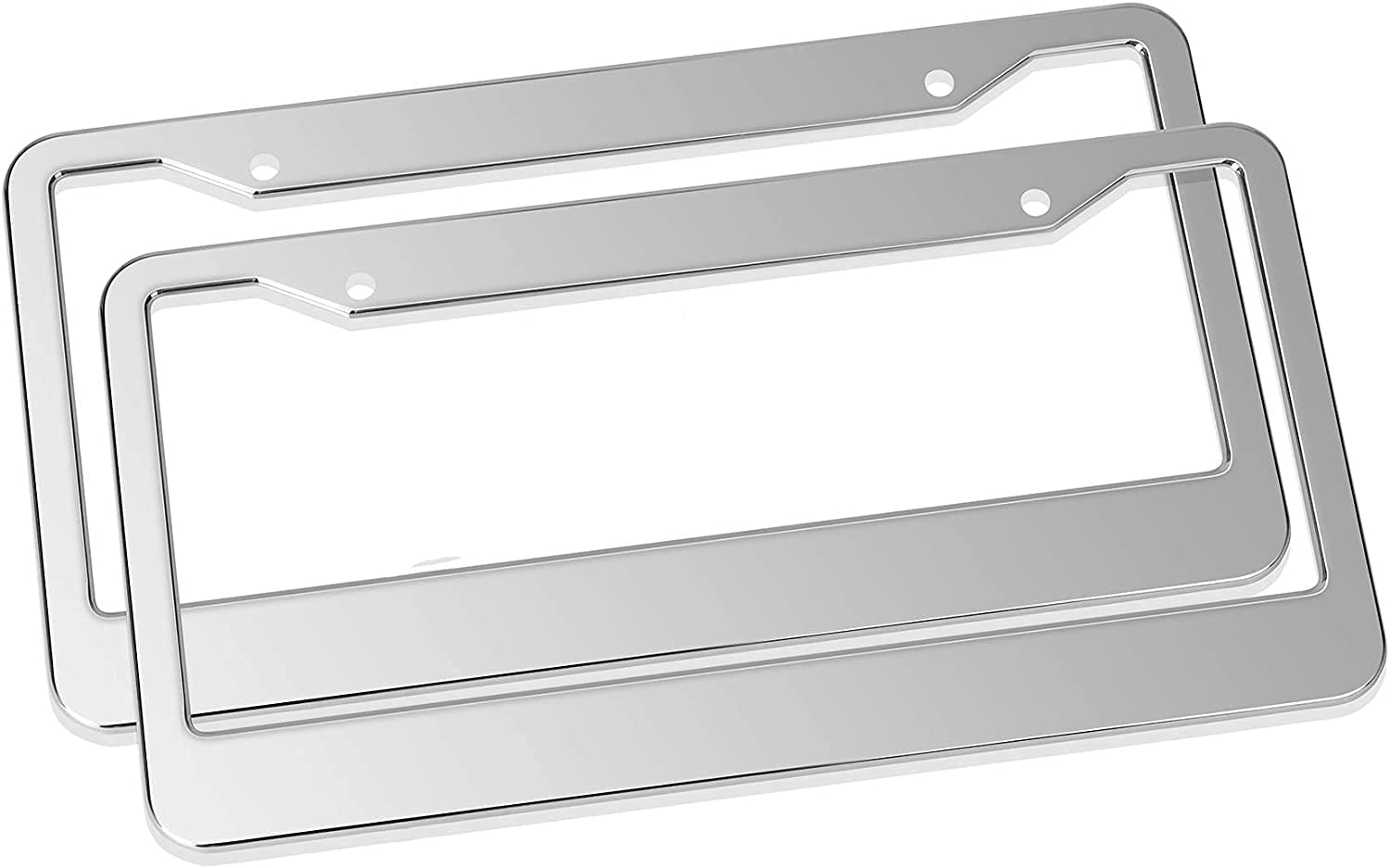 SAFUL Fit Leafs License Plate Frames 2 Pack, Siliver Leafs License Plate Holder, Universal American Tag Frames for Honda Nissan GMC Jeep Benz BMW Toyota Cadillac Lexus