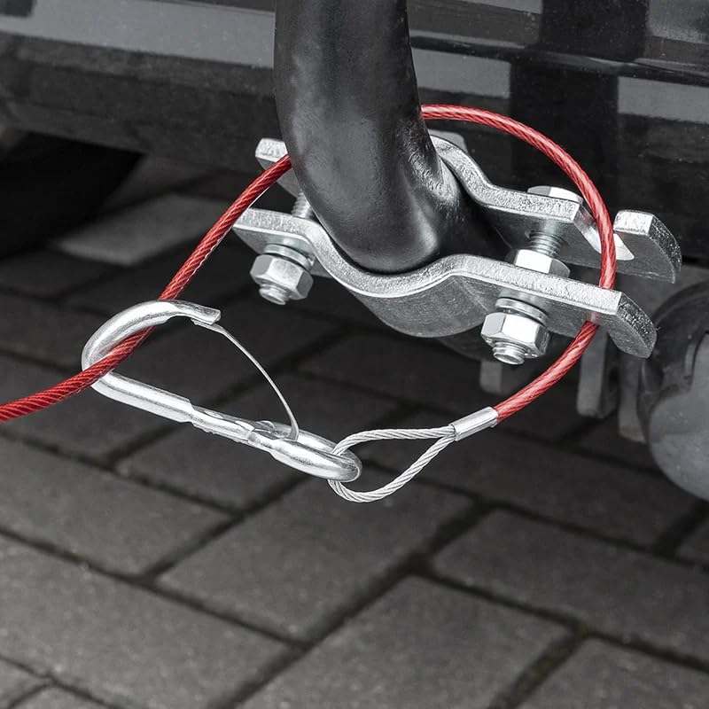 Cavo a strappo di 1 m, rivestito in PVC con moschettone e testa a forcella -990002067