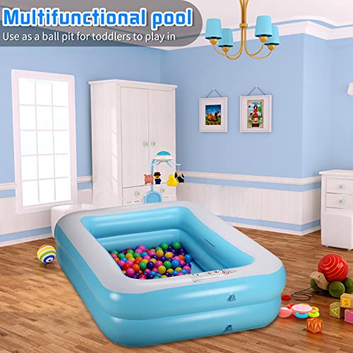 Inflatable Swimming Pool 79" X 59" X 20" Full-Sized Blue Blow Up Pools For Kids & Adults Family Outdoor Garden Backyard Ideal For Outdoor, Garden, Backyard And Summer Water Parties,Ball Pit #TOP4