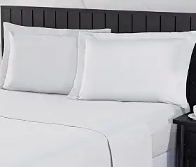 Jogo de Cama 400 Fios Percal Com Lençol de Cima e Aba Americana, Antiácaro, Anti-pilling com Toque Macio Elástico Hotel (Branco, King)