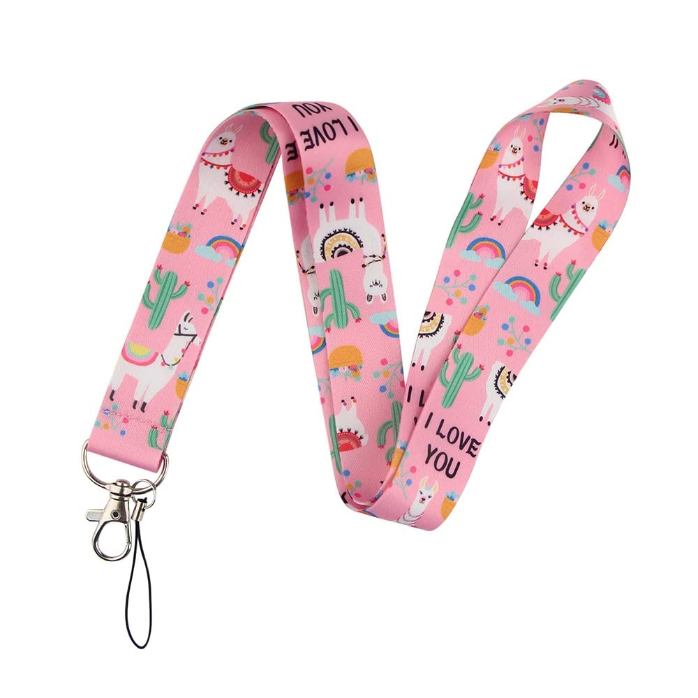Hansum Unisex Kids Alpaca Lanyard Neck Strap, Cartoon Animal Lanyards With Safety Buckle, For Id Badge Holder, Keys, Work Permits, Mobile Phones (Color : Size : 45Cm)