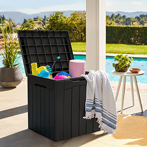 image for Homall 31 Gallon Resin Deck Box Waterproof Outdoor Storage Lockable In