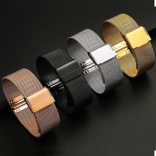 Correa de reloj de 20 mm de ancho con malla de acero inoxidable resistente 3