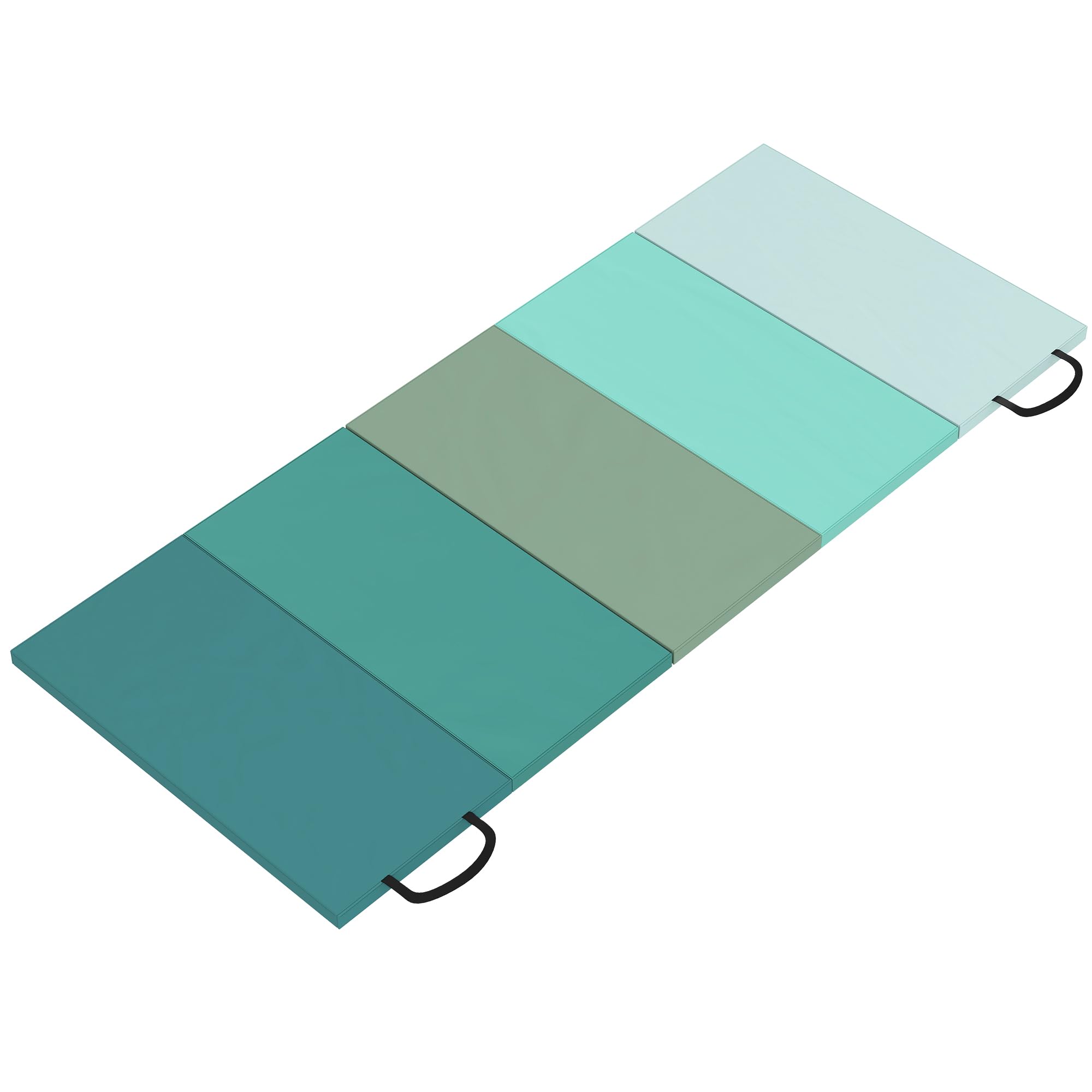 SPORTNOW 6FT Foldable Gymnastics Mat 3.2 cm Thick Crash Mat Mixed Green