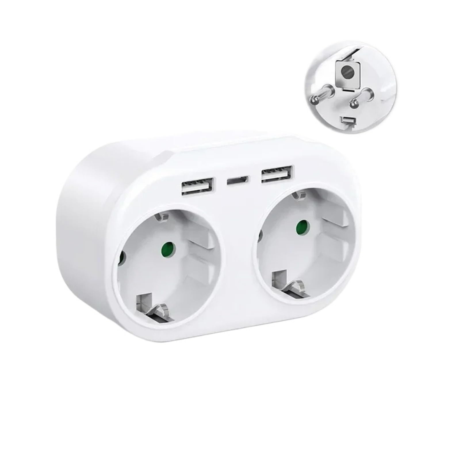 Adaptadores de Enchufe Regleta de enchufes con Tomas de CA y CA, Puertos de Carga, Adaptador de Corriente de Pared, Toma de Corriente de extensión for el hogar y la Oficina(3pcs)