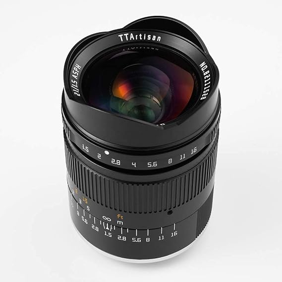 TTArtisan 21mm F1.5 APSH Full Frame Ultra Wide Angle Manual Focus Fixed Focus Camera Lens for Sony E Mount Mirrorless Camera Black