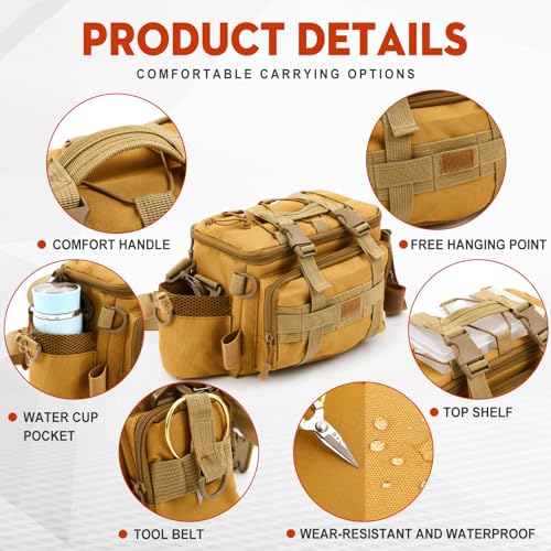 Bolsa para equipo de pesca con 3 bandejas, bolsa blanda con correa de hombro miniatura 3