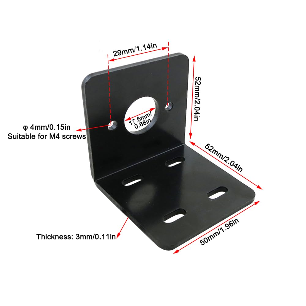 Black Motor Bracket with 2 Screws L-Shaped Mounting Holder with Rustproof Coating, Easy Installation for Gear Reduction Motors for Miniature 775 Motors