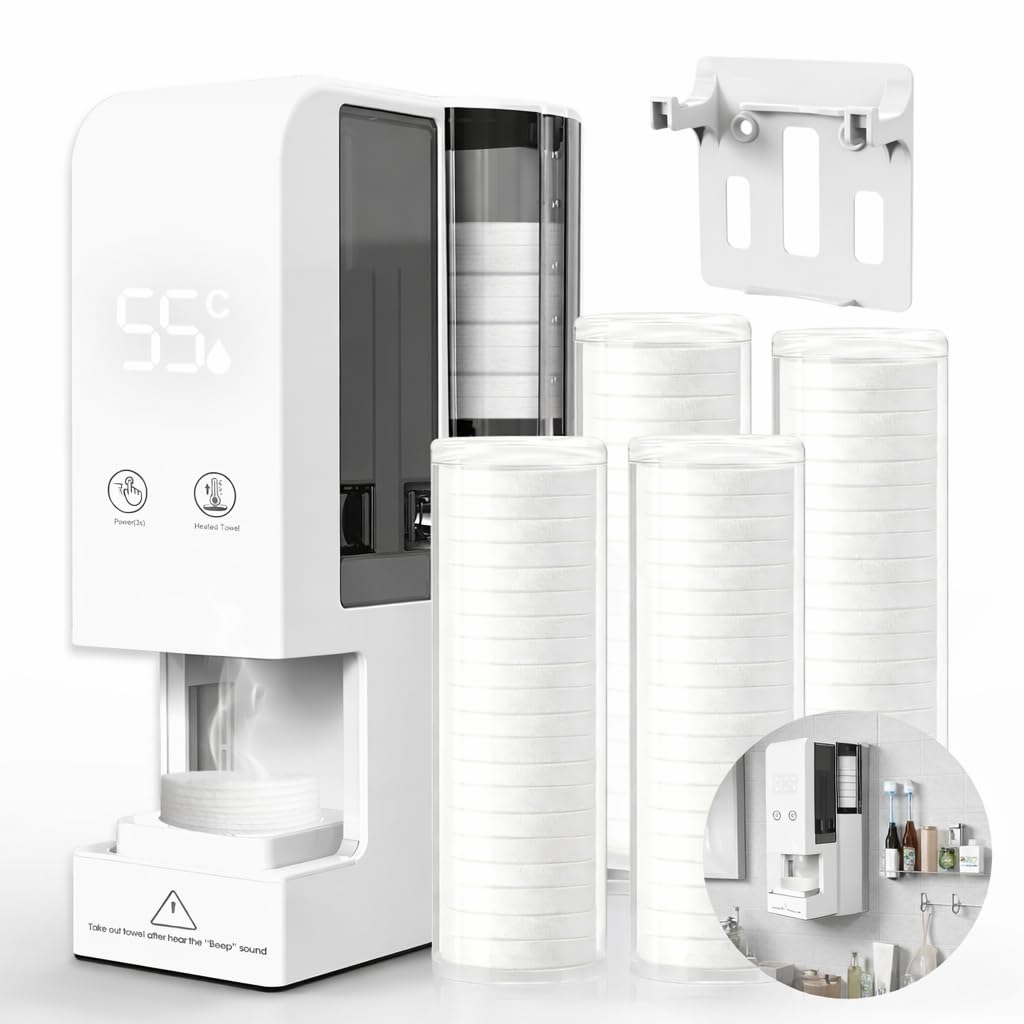 Hot Face Towel Dispenser, 55°C Auto Heating & Dispensing