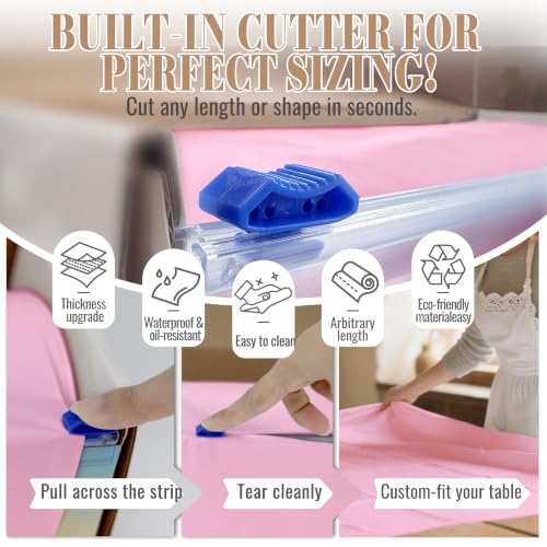 Image of Plastic Table Cloth Disposable, 54IN X 300FT Disposable Tablecloth Roll