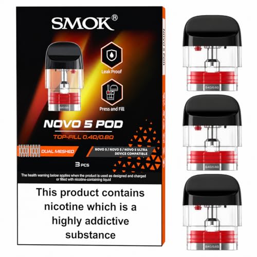 SMOK Novo 5 Top Fill Replacement Pods - Dual Mesh [Pack of 3]