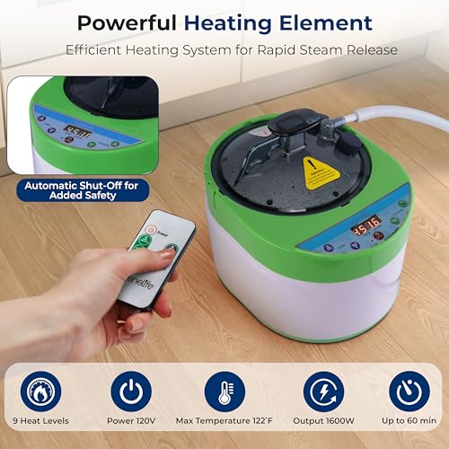 SereneLife Portable Sauna for Home, 2 Person Steam Sauna Tent with 4L Steamer, 2 Folding Sauna Chairs, Remote Control In-Home Spa, 6' x 4'