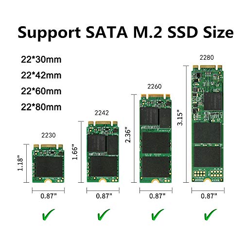 EasyULT M.2 SSD a USB 3.0 Adattatore NGFF SATA Basato B/B+M SuperSpeed Adattatore 5Gbps Supporto 2230 2242 2260 2280 Compatibile per Windows 10/8/7/XP/2003/2000/Vista,Linux,Mac 10.0 OS