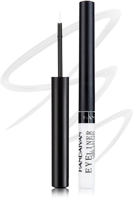 HANDAIYAN Professional Makeup Vivid Brights Liquid Liner,Long Lasting Waterproof Highly Pigmented Liquid Eye Liner, Tools Smear-Resistant Eyeliner with Precise Tip (#01 White)