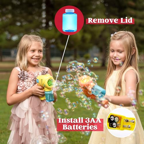 4. JOYIN 2 Bubble Guns with Refill Solution (Yellow+Orange)