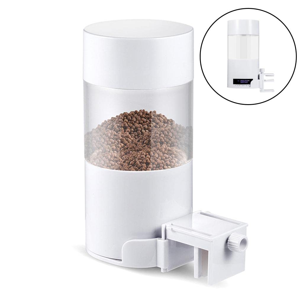 Sharplace Comederos para Peces con Cable de Carga USB, 500 Ml, Pantalla, para Peceras Y Acuarios.